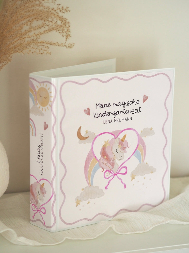 Kindergarten Ordner EINHORN - SCHLEIFE - NILENA