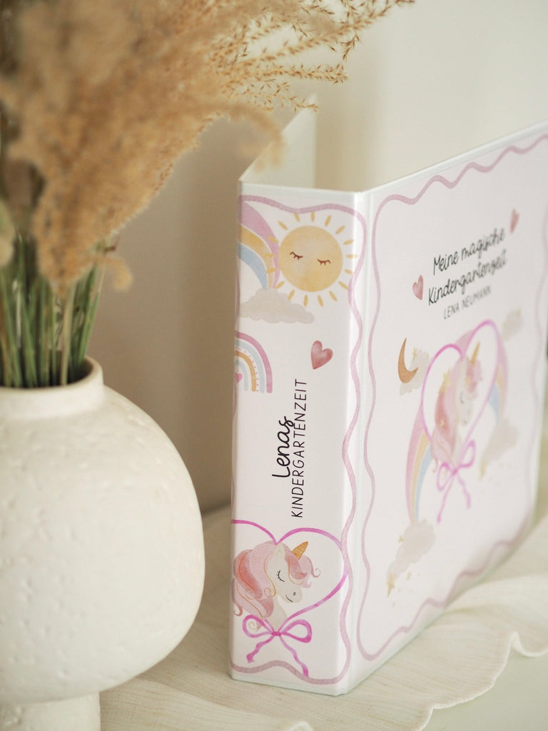 Kindergarten Ordner EINHORN - SCHLEIFE - NILENA