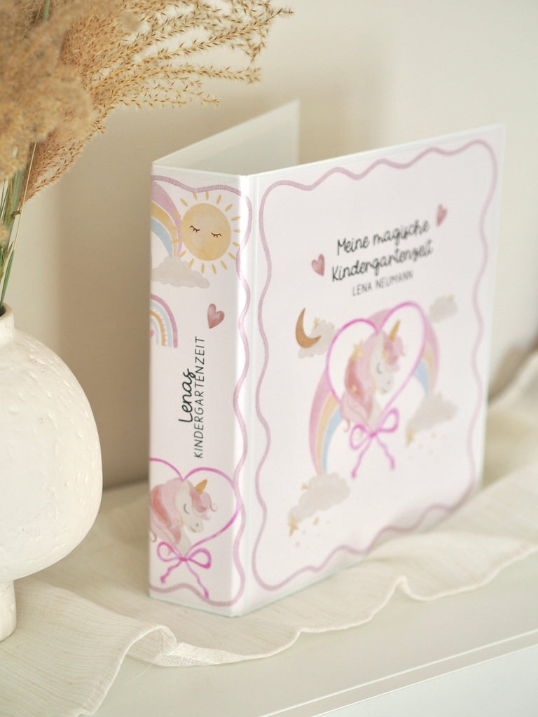 Kindergarten Ordner EINHORN - SCHLEIFE - NILENA